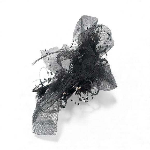 Accessories - Elegant Black Mesh Hair Fascinator Accessory